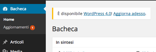 aggiornare wordpress