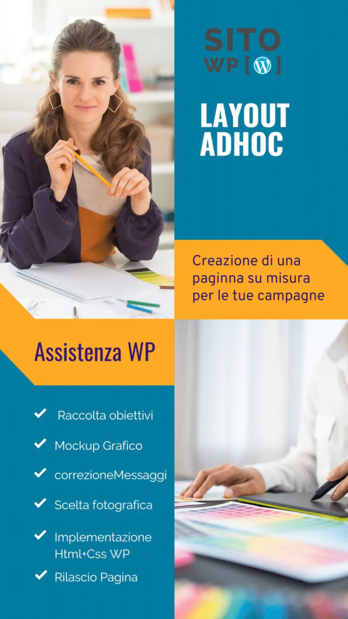 layout sito web su misura