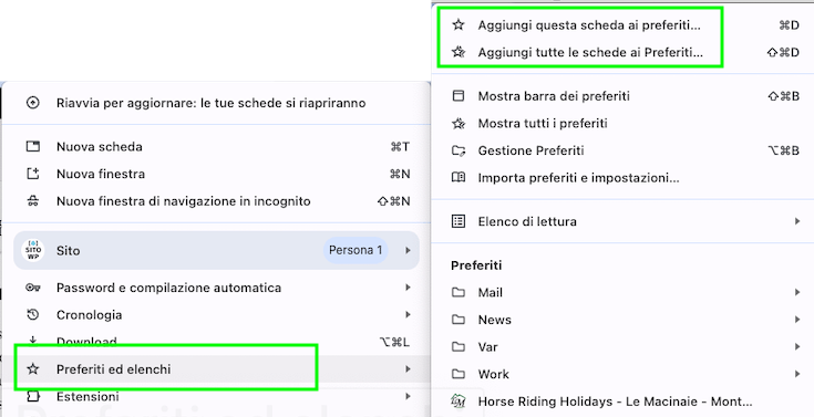 aggiungi a preferiti chrome
