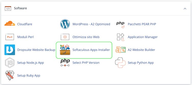softaculus nel pannello cpanel