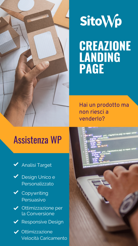 IMMAGINE INFOGRAFICA DESCRITTIVA DI SERVIZI PER CREAZIONE LANDING PAGE